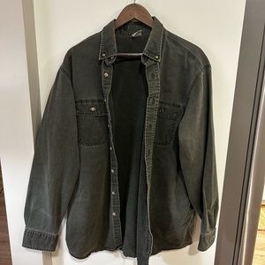 Vintage 90s Carhartt Thick Denim Shirt Jacket Men’s Size XL Green Button Up